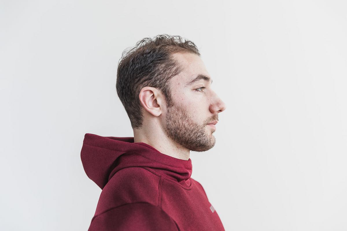 Nobull Performance Men's Hoodie Deep Red | Australia (VX1905)